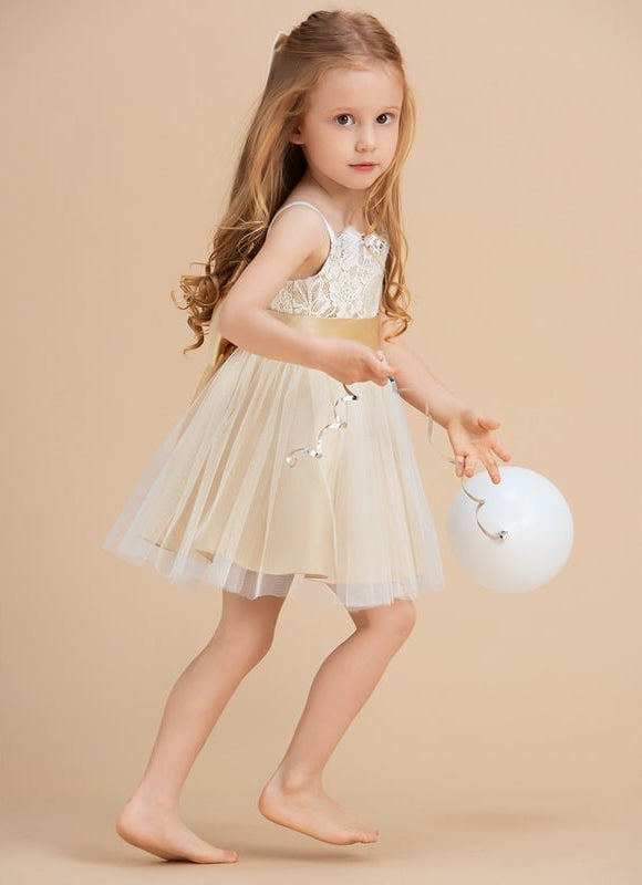 Robe Trapèze Crème Dentelle Tulle<Br> - gallery 7