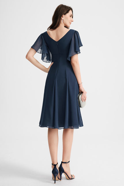 Robe Trapèze Drapé Élégant Chic - gallery 1