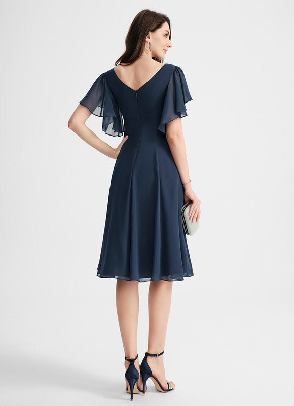 Robe Trapèze Drapé Élégant Chic - gallery 1