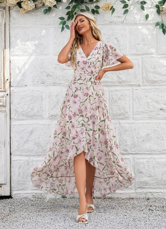 Robe Trapèze Florale Évoquée