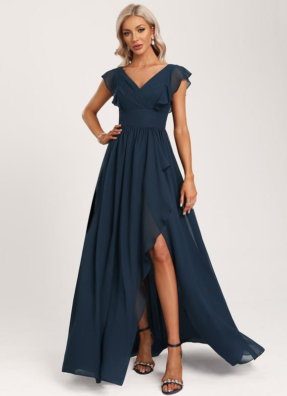 Robe Trapèze Mousseline Fendue - gallery 1