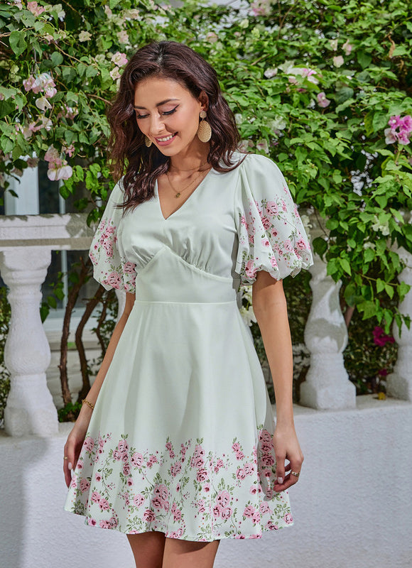 Robe Trapèze Rêve Floral Éthéré - gallery 2