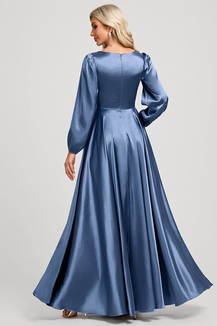 Robe Trapèze Satin Doré Élégante - gallery 5