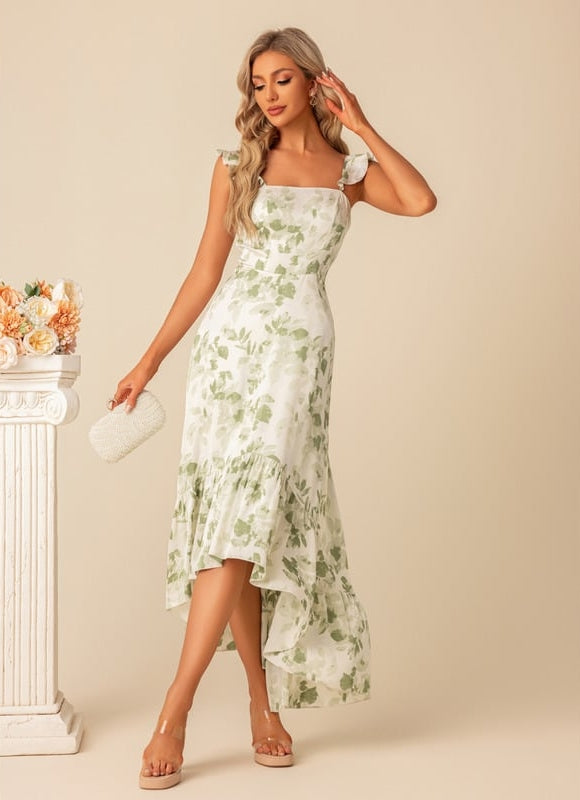 Robe Trapèze Fleurie Élevée - gallery 4
