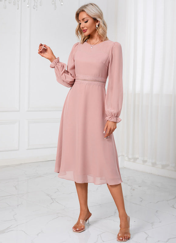 Robe Trapeze Rose Poudré - gallery 2