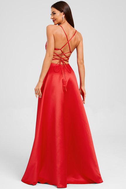 Robe Trapèze Éclat Rubis Flottant - gallery 1
