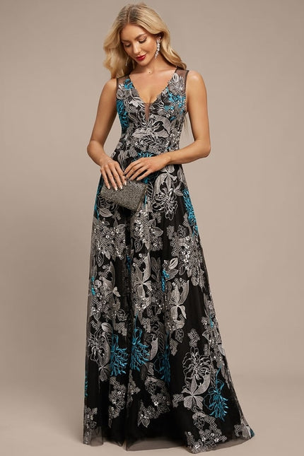 Robe Trapèze Noir Floral Chic - gallery 3