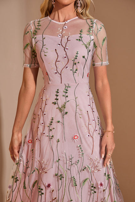 Robe Trapèze Étreinte Florale - gallery 2