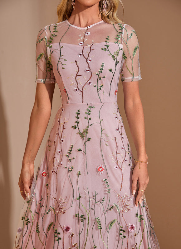 Robe Trapèze Étreinte Florale - gallery 2