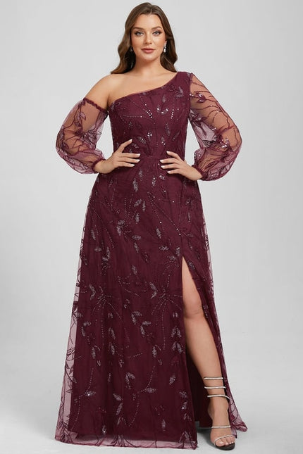 Robe Trapèze Violet Pailleté Élégant - gallery 9