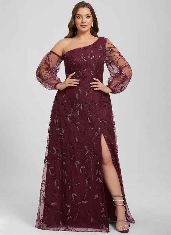 Robe Trapèze Violet Pailleté Élégant - gallery 9