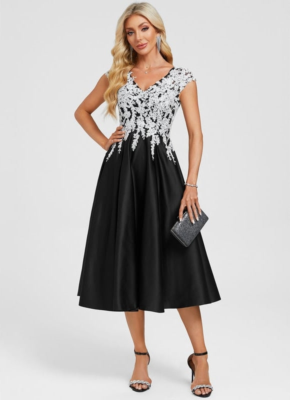 Robe Trapèze Dentelle Noire - gallery 3