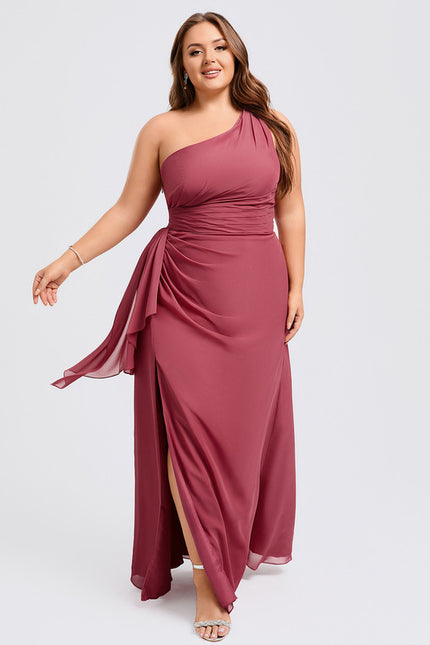 Robe Trapèze Asymétrique Beige - gallery 7
