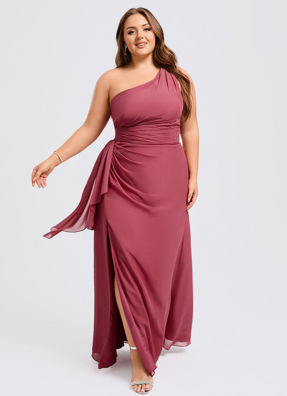 Robe Trapèze Asymétrique Beige - gallery 7