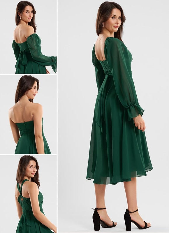 Robe Trapèze Flottante Verte - gallery 1