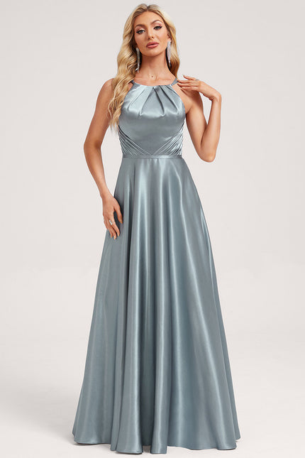 Robe Trapèze Satinée Azur - gallery 1