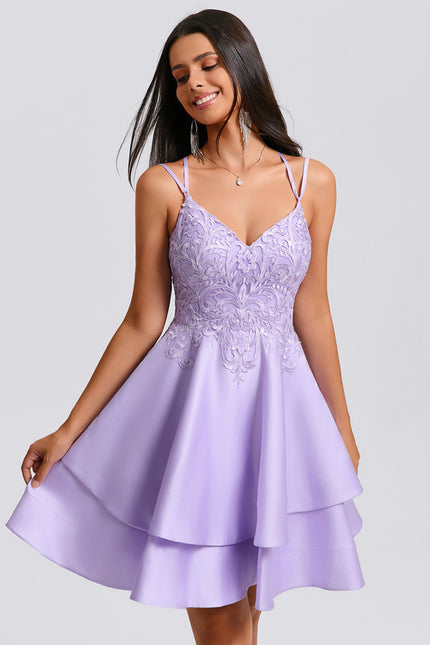 Robe Trapèze Lilas Étoilé - gallery 3