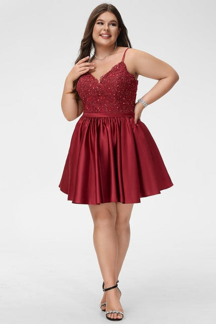 Robe Trapèze Satin Éclat Rubis - gallery 4