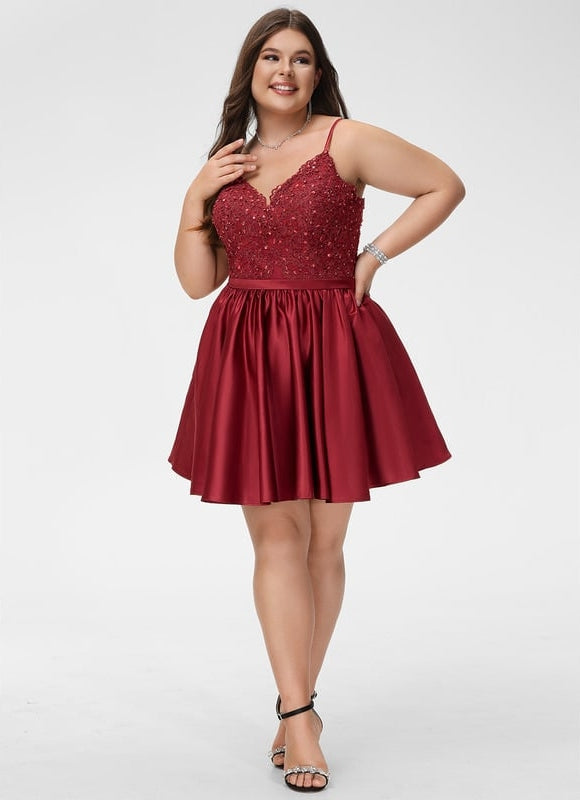 Robe Trapèze Satin Éclat Rubis - gallery 4