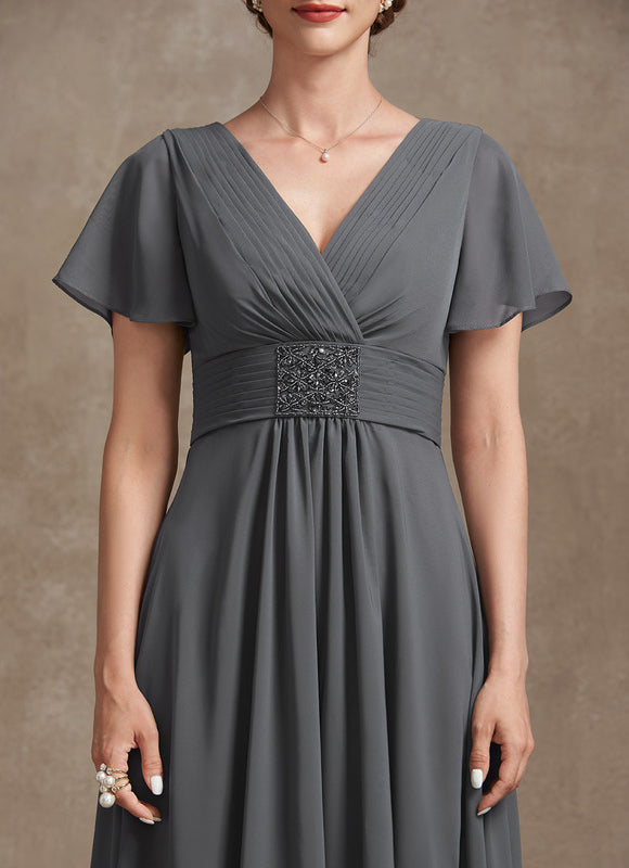 Robe Trapèze Gris Élégance Sereine - gallery 5