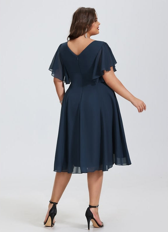 Robe Trapèze Drapé Élégant Chic - gallery 7