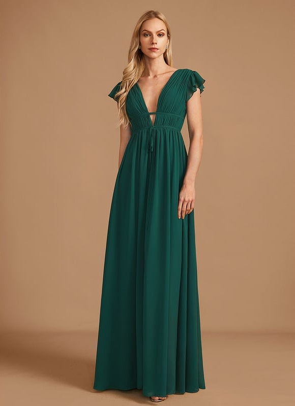 Robe Trapèze Longue Beige Élégante - gallery 4