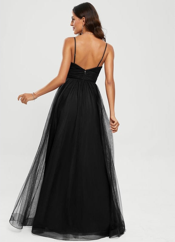 Robe Trapèze Tulle Azur Éthéré - gallery 2