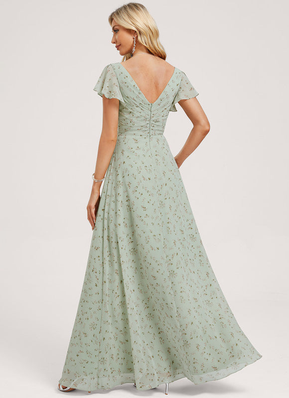 Robe Trapèze Mousseline Fendue - gallery 4