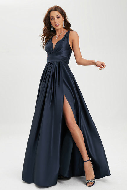 Robe Trapèze Éclat Satiné Doré - gallery 2