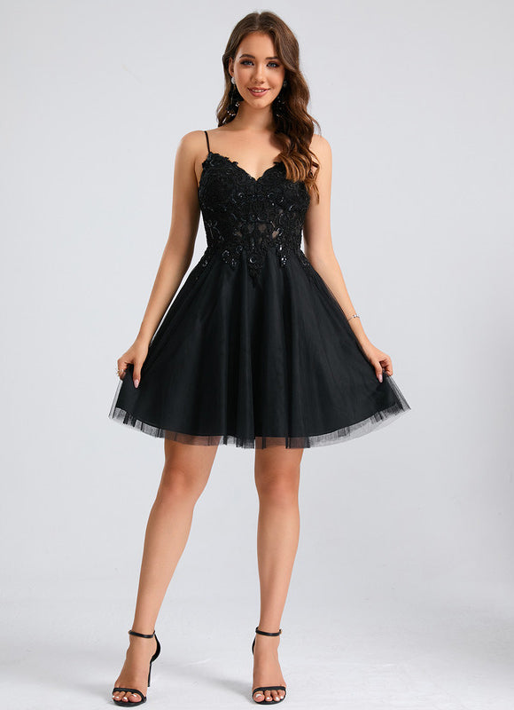 Robe Trapèze Tulle Noire - gallery 5