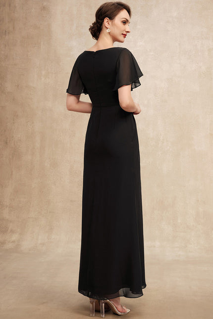 Robe Trapèze Noire Plissée Mousseline - gallery 6