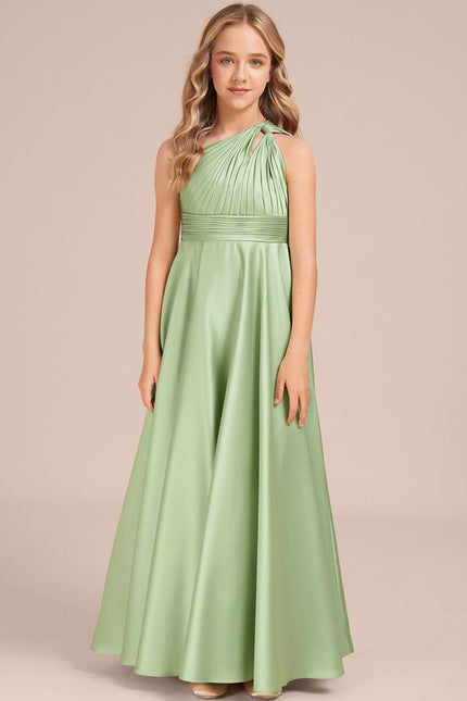 Robe Trapèze Satinée Menthe