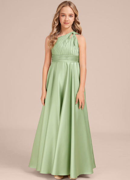 Robe Trapèze Satinée Menthe