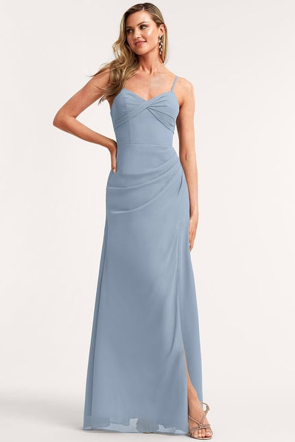 Robe Trapèze Longue Beige Élégante - gallery 3