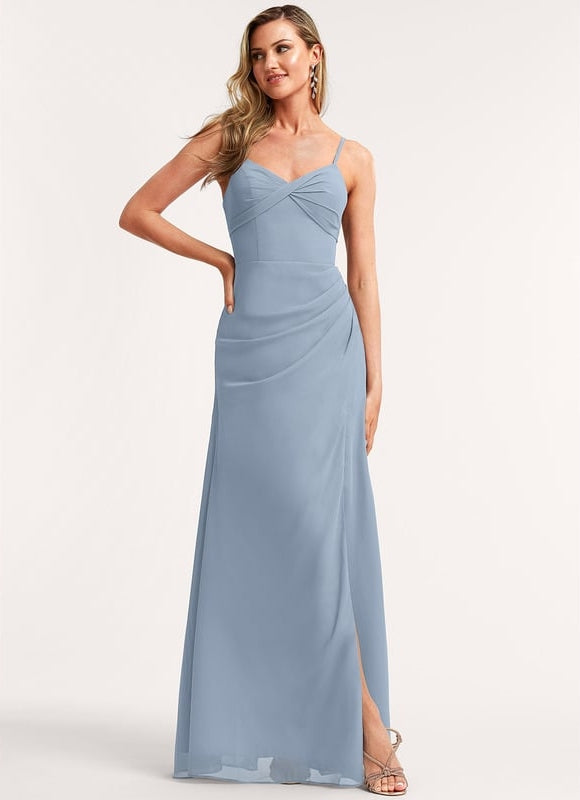 Robe Trapèze Longue Beige Élégante - gallery 3