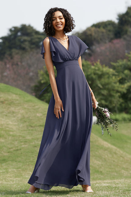 Robe Trapèze Longue Beige Élégante - gallery 6