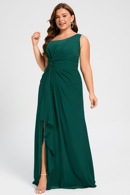 Robe Trapèze Verte Mousseline À Volants - gallery 9