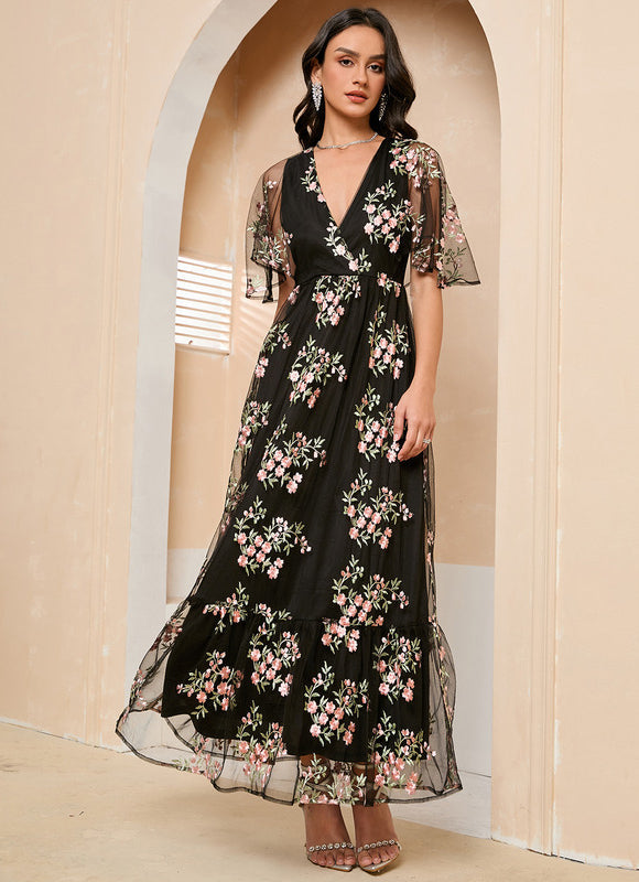 Robe Trapèze Lune Florale - gallery 3