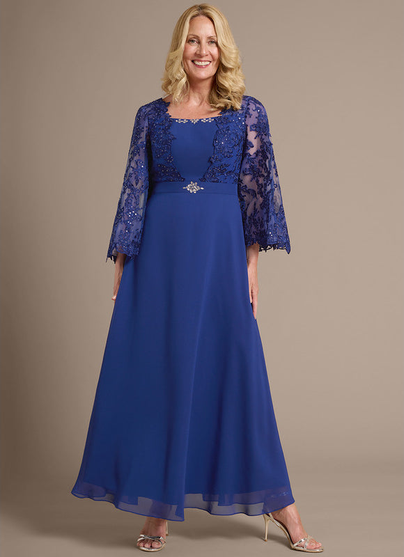 Robe Trapèze Élégance Bleue Lumineuse