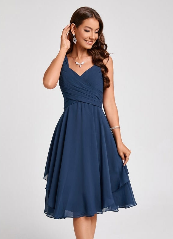 Robe Trapèze Drapé Élégant Chic - gallery 3