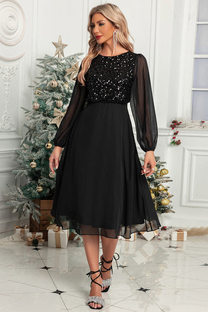 Robe Trapèze Pailletée Aérienne - gallery 4