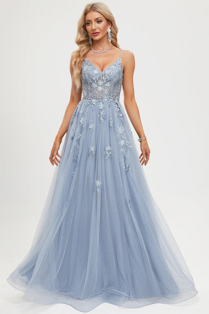 Robe Trapèze Tulle Azur Éthéré