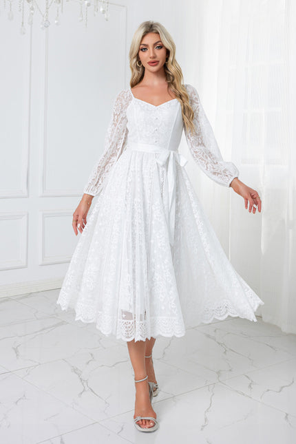 Robe Trapeze Blanche - gallery 1