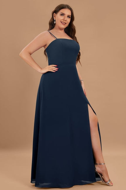 Robe Trapèze Bleu Marine Soirée - gallery 9