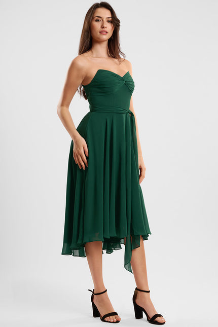 Robe Trapèze Flottante Verte - gallery 8