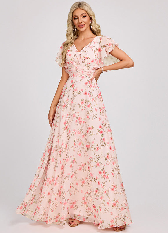 Robe Trapèze Mousseline Fendue - gallery 3