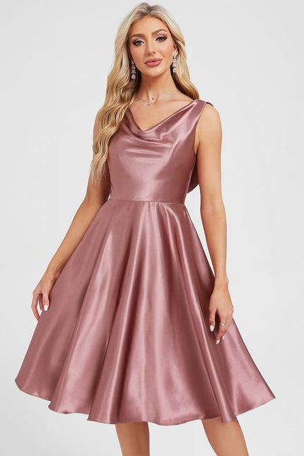 Robe Trapèze Satin Fluide Luxe - gallery 2