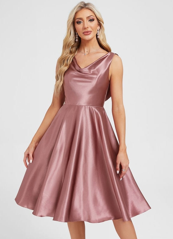 Robe Trapèze Satin Fluide Luxe - gallery 2