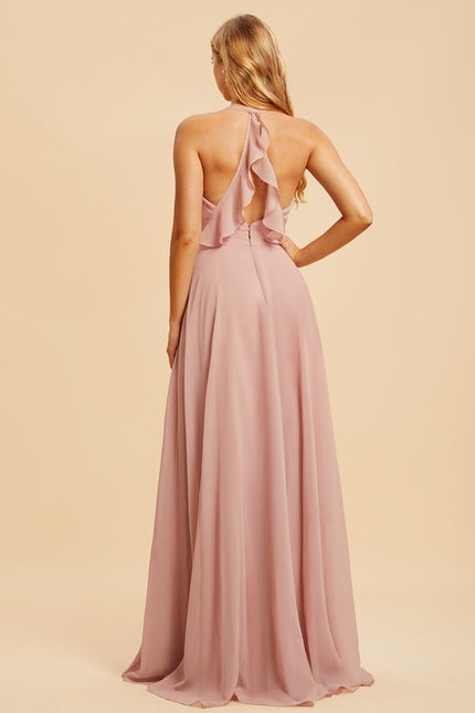 Robe Trapèze Mousseline Fendue - gallery 1