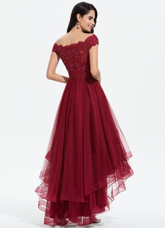 Robe Trapèze Rubis Asymétrique - gallery 3